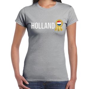 Verkleed T-shirt voor dames - Holland - grijs - voetbal supporter - themafeest - Nederland - Feestshirts