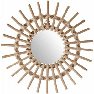 Atmosphera Wandspiegel - rond - rotan - D30 cm - bohemian/boho spiegel