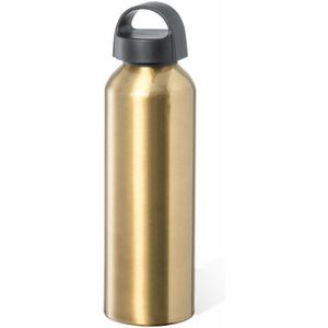 Bellatio Design Waterfles/drinkfles/sportfles - metallic goud - aluminium - 800 ml - schroefdop