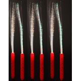 Set van 6x stuks fiber Led licht stick rood - Discolampen