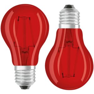 Halloween feestverlichting lamp gekleurd - 2x - rood - 5W - E27 fitting - griezelige decoratie - Discolampen