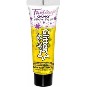 Paintglow Chunky Glittergel voor lichaam en gezicht - goudgeel - 12 ml - Schmink