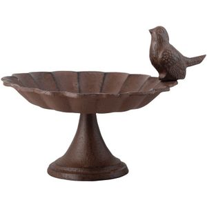 Tuinvogels decoraties badplaats/voederplek gietijzer 15 cm - Vogelvoederschalen