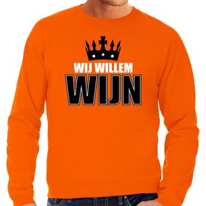Wij Willem wijn sweater oranje voor heren - Koningsdag truien - Feesttruien