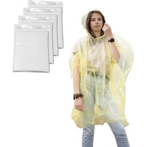 Regenponcho - 100x - transparant - wegwerp - voor volwassenen - one size fitts all - capuchon - Regenponcho's