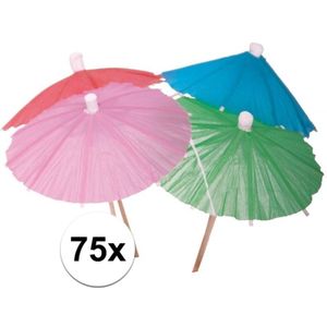 IJs parasolletjes gekleurd 75 x - Cocktailprikkers