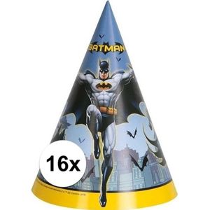 16 stuks Party hoedjes Batman - Verkleedhoofddeksels
