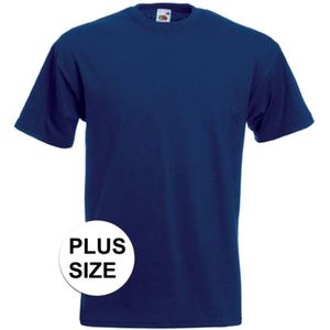 Grote maten donker blauwe t-shirts met korte mouwen voor heren - T-shirts