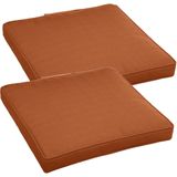 Set van 6x stuks hesperide tuinstoelkussen - terra bruin - uv-bestendig - 40x4 cm - tuinstoelkussens