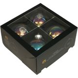 Kerstballen - 8x stuks - transparant parelmoer - glas - 10 cm - Kerstbal