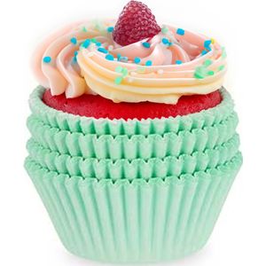 Muffin en cupcakes vormpjes - papier - groen - set 100x stuks - Dia 10 cm - Muffinvormen / cupcakevormen