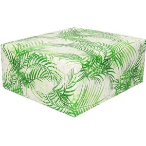 Inpakpapier/cadeaupapier wit/groene palmbomen print 200 x 70 cm - Cadeaupapier