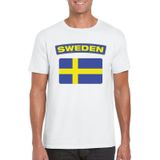T-shirt wit Zweden vlag wit heren - Feestshirts