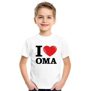 Wit I love Oma t-shirt kinderen - T-shirts