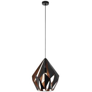 Eglo Hanglamp Carlton 1 Zwart Koper ⌀38,5cm E27 | Hanglampen