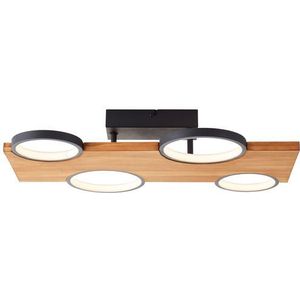 Brilliant Plafondlamp Cheesy Zwart Hout 28w