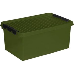 Sunware - Q-line opbergbox recycled 45L groen zwart - 60 x 40 x 26 cm