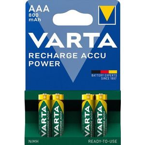 Varta Oplaadbare Batterij Recharge Accu Power Aaa 800 Mah 4st