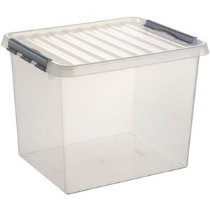 Sunware - Q-line opbergbox 52L transparant metaal - 50 x 40 x 38 cm