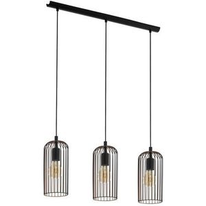 Eglo Hanglamp Roccamena Zwart Koper 3x60w