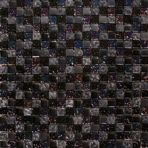 Mozaïektegel Alfa Mosaico Lavamix - Keramiek - Zwart - 29,5x29,5cm - 1 Stuk