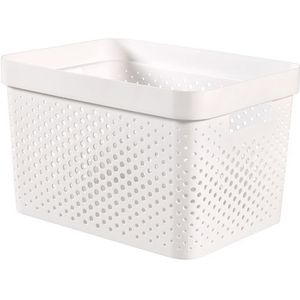 Curver Infinity Box Dots 17l - 100% Recycled Wit | Manden & boxen