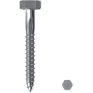 Sencys Houtdraadbout Gegalvaniseerd Staal M10 60mm 4 Stuks