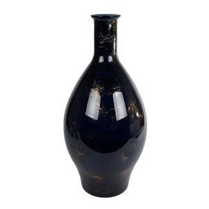 Vaas Zwart/glas Goud 28x28x60cm | Potten & vazen