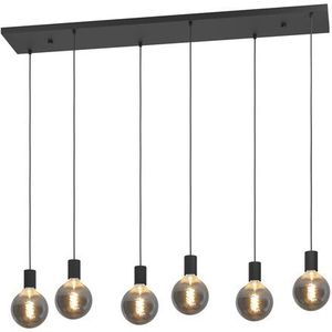 EGLO Nogalte hanglamp - 6-lichts - E27 - 130 cm - Rechthoek - Zwart