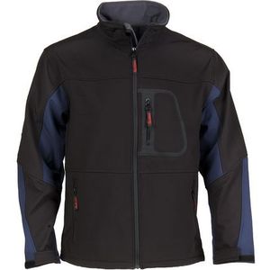 Busters Softshell Jas Comfort Zwart/blauw Xl