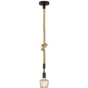 Fischer & Honsel Hanglamp Rope Zwart ⌀12cm E27 | Hanglampen