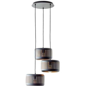 Brilliant Hanglamp Tyas Zwart Goud ⌀52cm 3xe27