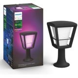 Philips Hue Econic Sokkellamp - Wit En Gekleurd Licht - Zwart - Laag | Slimme buitenverlichting