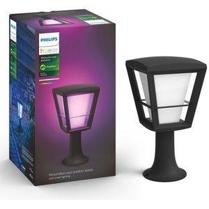 Philips Hue Econic Sokkellamp - Wit En Gekleurd Licht - Zwart - Laag