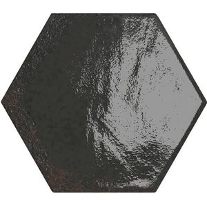 Wandtegel Carmen Hexa Black - Keramiek - Zwart - 13x15cm - Pakketinhoud 0,31m²