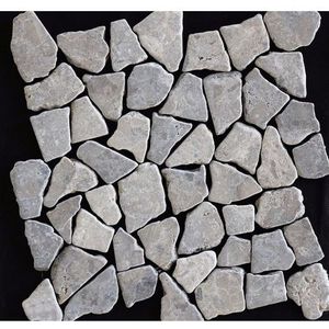 Mozaïektegel Stone Chips - Natuursteen - Grijs - 30x30cm - 1 Stuk | Mozaïektegels