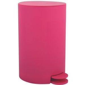 MSV Pedaalemmer - kunststof - fuchsia roze - 3L - klein model - 15 x 27 cm - Badkamer/toilet