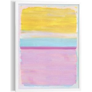 Schilderij Colourful Squares Abstract - Vormen - Lijnen - Kleurrijk - Art Frame 50x70 Cm Mdf Roze | Muurdecoratie