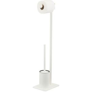 Sealskin Brix Toiletbutler vrijstaand - Toiletborstel met houder - wc rolhouder zonder klep - Wit