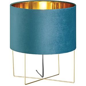 Fischer & Honsel Tafellamp Aura Blauw Velours ⌀24cm E27 | Tafellampen