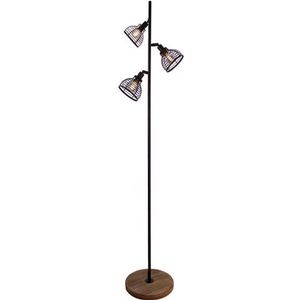 Brilliant Vloerlamp Avia Zwart/hout Ø25xm 3xe14 25w | Vloerlampen