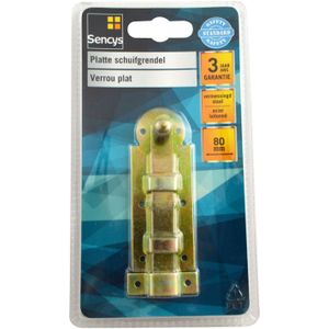 Sencys Deurgrendel Plat Messing Staal 80mm