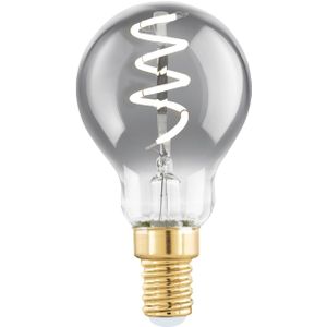 Eglo Ledfilamentlamp Peertje - Smoke - D4,5cm - Dimbaar - Warm Wit - E14 - 4w | LED lampen