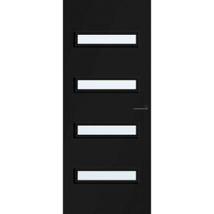 Cando Capital Binnendeur Nairobi Zwart Blank Glas Stomp Schuifdeur 93x201,5 Cm