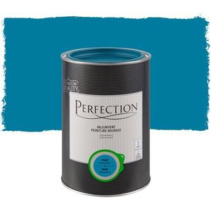 Perfection Muurverf Ultradekkend Mat Petrol Blue 1l