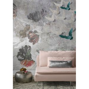 Vliesbehang Vanilla Lime 14379 - Grijs - Turquoise - Rood - 2,70m X 450cm | Fotobehang