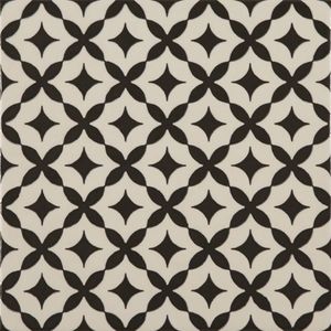 Wand- En Vloertegel Stelle Bianco - Keramiek - Wit/zwart - 22,5x22,5cm - 1 Stuk | Vloertegels
