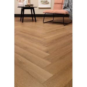 Cando Pvc Vloer - Click De Luxe - Visgraat - Natuur Eiken - 4-zijdige Micro V-groef - 7mm - 2,07m²