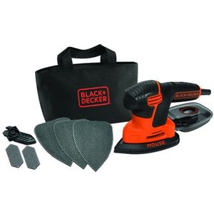 Black & Decker Mouse Schuurmachine 120w 3 Grijpzones Met Accessoires In Softbag