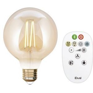 Idual Ledfilamentlamp G95 Amber E27 9w